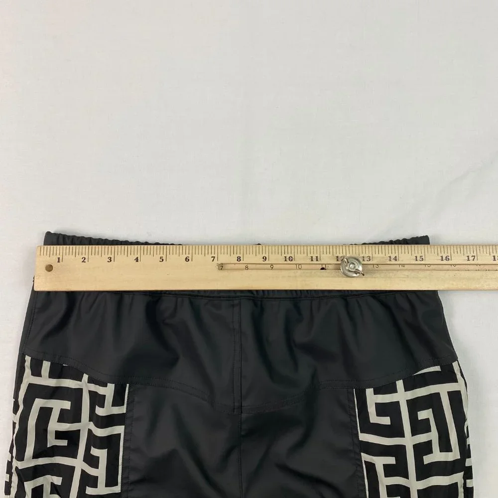 BALMAIN mens Maxi Monogram Knee-Pad Track Pants Nylon Jogger‎ Black Ivory 48